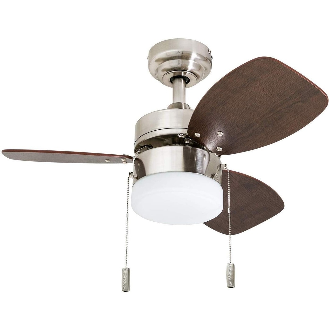 Ceiling Fans Ocean Breeze,30 Inch Modern Indoor LED Ceiling Fan with Light,Pull Chain,Dual Mounting Options,Dual Finish Blades