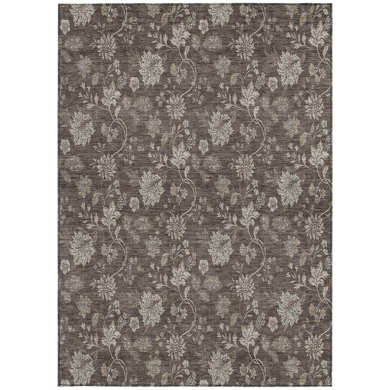 HomeRoots Floral Transitional Rectangle Outdoor Rug