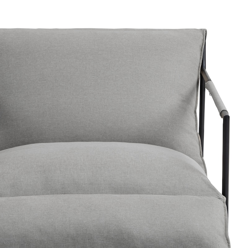 Fabric Armchair Metal Framed Sling Accent Chair