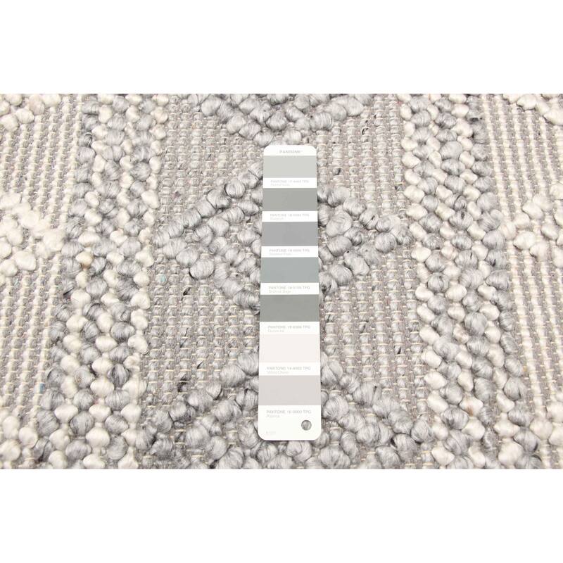 ECARPETGALLERY Braid weave Sienna Grey Wool Rug - 5'3 x 7'4