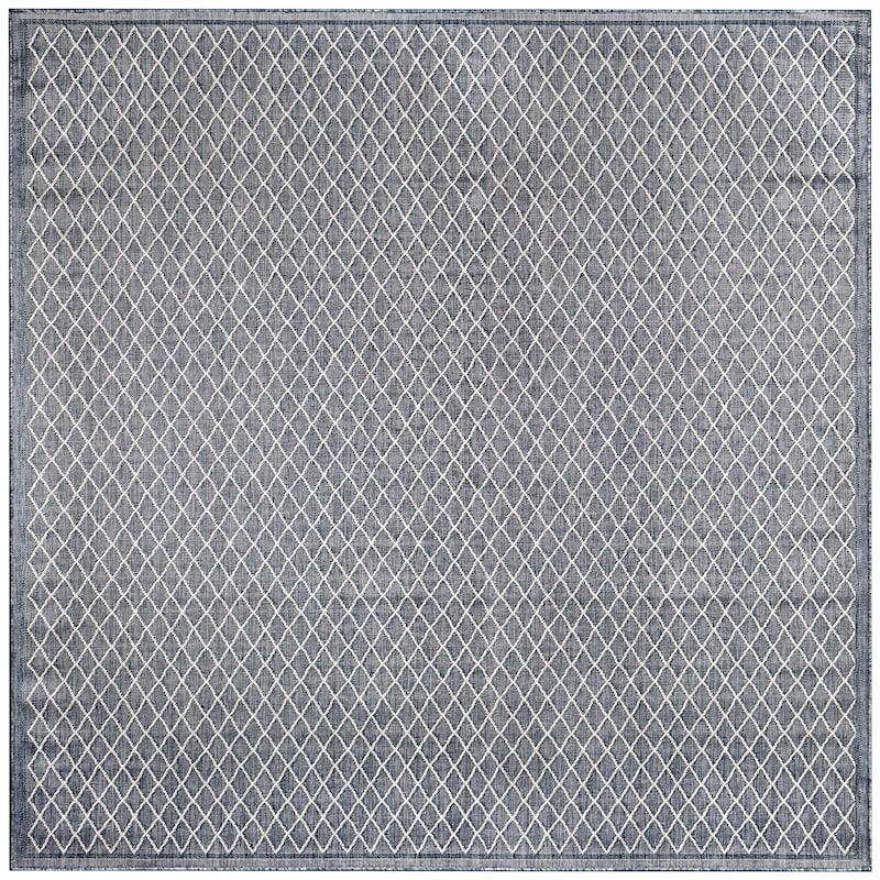 Liora Manne Carmel Diamonds Indoor/Outdoor Area Rug - 7'10" Square - Navy