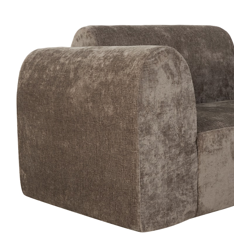 Christopher Knight Home - Curved 140" Upholstered Sectional Sofa with High-Density Fully Compressed Sponge and Chaise Lounge