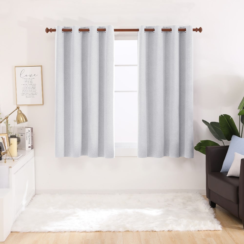 Deconovo Total Blackout Faux Linen Curtains 2 Panels