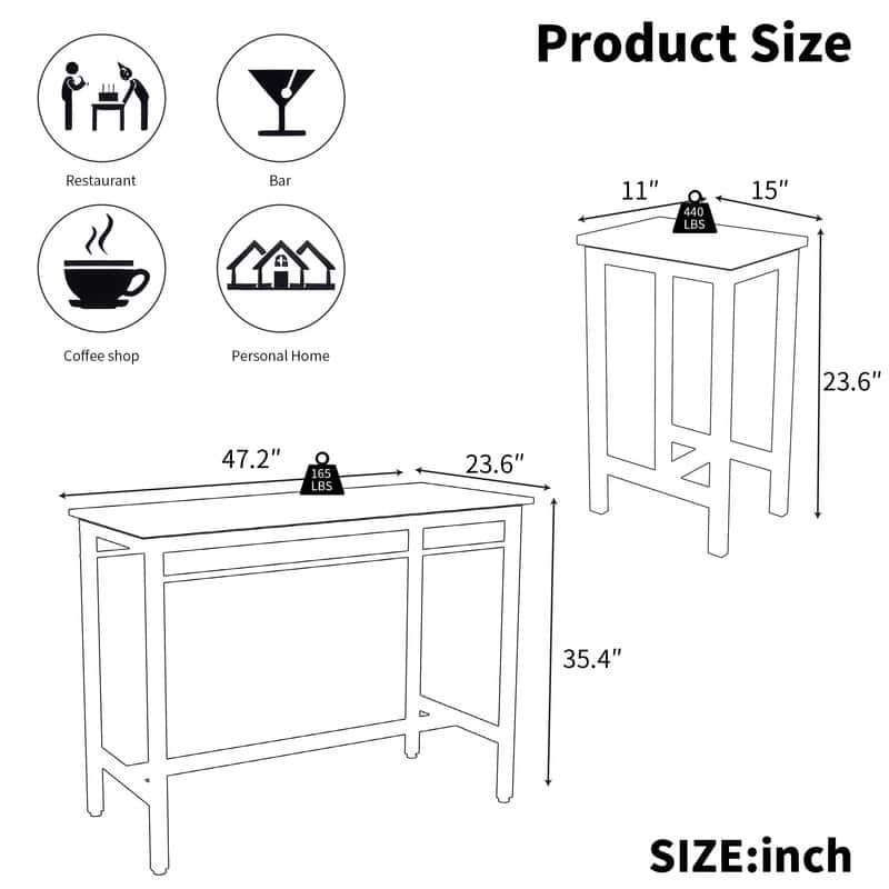 5-piece Kitchen Dining Sets with 4 Bar Stools Bar