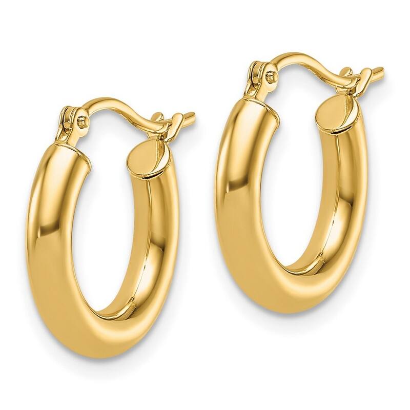 Curata 14k Yellow Gold Polished Hinged Post Hoop Earrings - 17x16mm