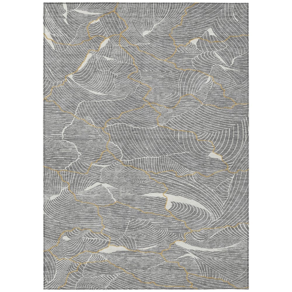 HomeRoots Abstract Transitional Rectangle Outdoor Rug