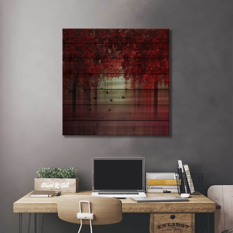Out Of Love Print On Wood by Ildiko Neer - Multi-Color