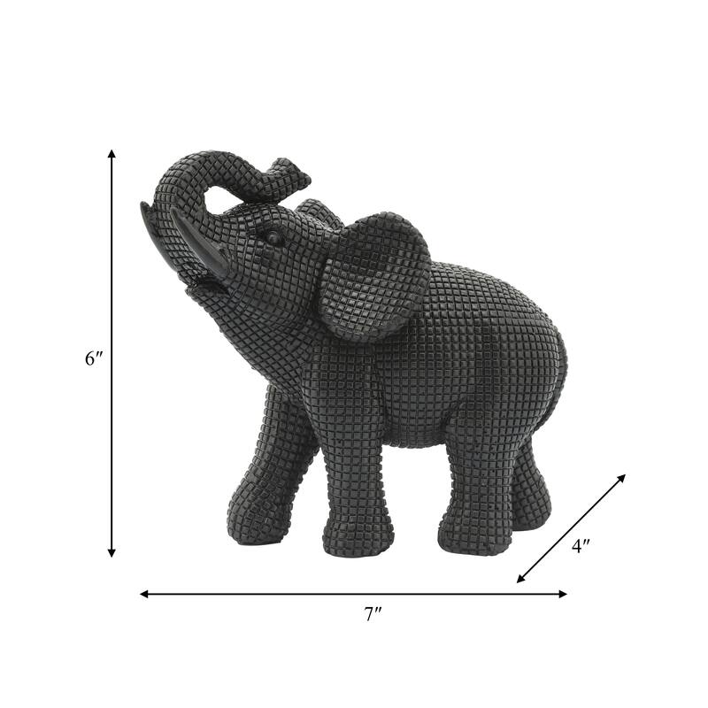 Sagebrook Home Boho 7" Polyresin Elephant Sculpture Decorative Figurine - 7" x 4" x 7"