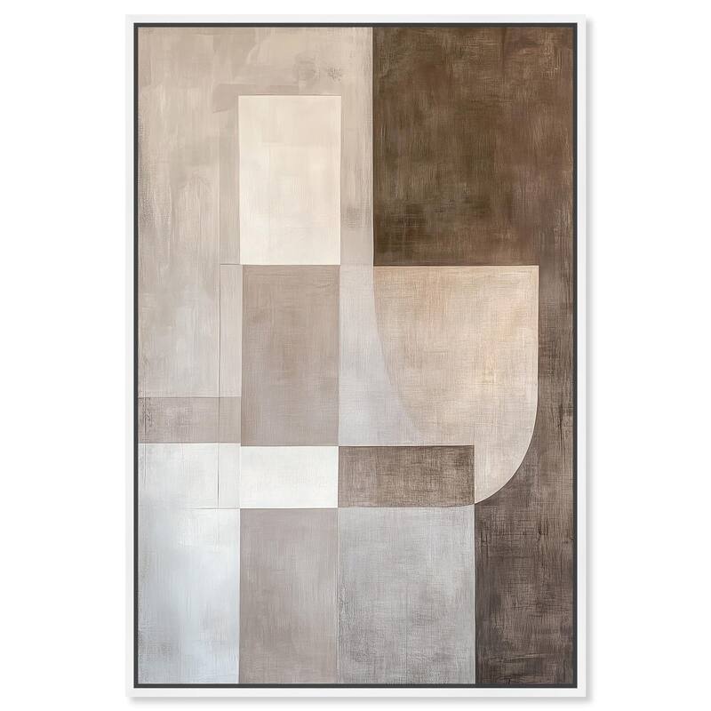 Neutral Tone Blocks I Canvas by Art Remedy - 16" x 24" - White