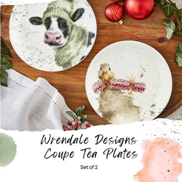 Royal Worcester Wrendale Designs Coupe Tea Plate Duck and Cow