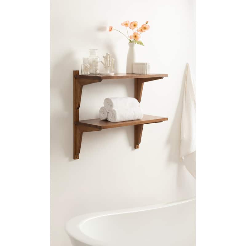 Kate and Laurel Meridien Mid-Century Wall Shelves