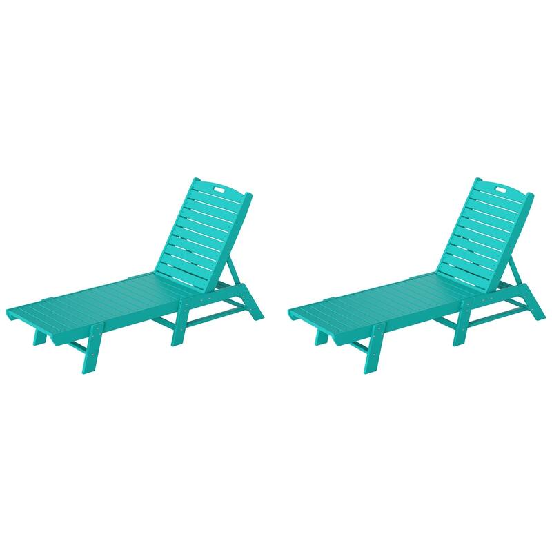 Laguna Hdpe All Weather Outdoor Patio Pool Reclining Armless Chaise Lounge (Set Of 2)