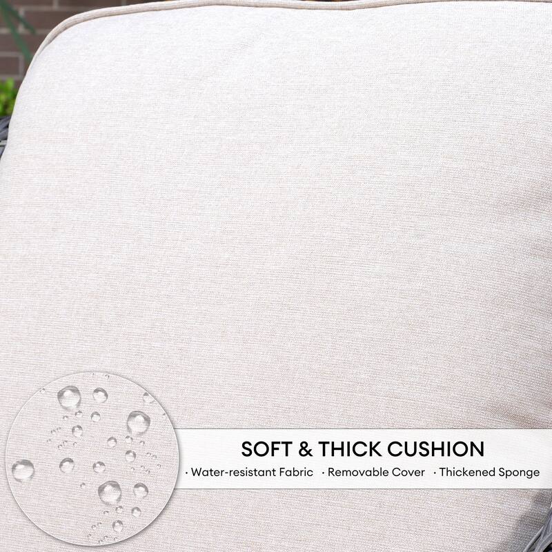 OVIOS 9-piece Patio Wicker Swivel Chair Set With 30" Fire Pit