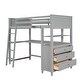 preview thumbnail 4 of 11, Twin Loft Bed wDesk, Cabinet, Drawers, Shelf, Ladder, Guardrail, Grey