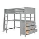 preview thumbnail 5 of 45, Twin Wood Loft Bed with Desk, Drawers & Shelves - Space-Saving Design