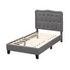 preview thumbnail 3 of 7, Twin Size Bed Frame with 46-Inch Tall Button Tufted Headboard