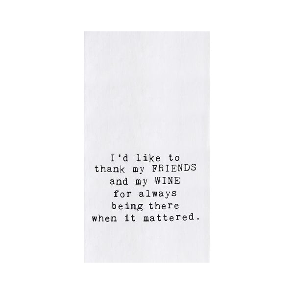 slide 2 of 3, Friends & Wine Printed Kitchen Towel