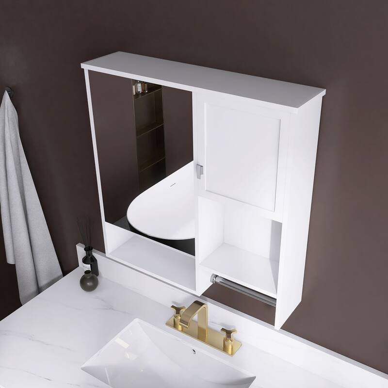 29'' x 28" Rectangular MDF Medicine Cabinet with Mirror