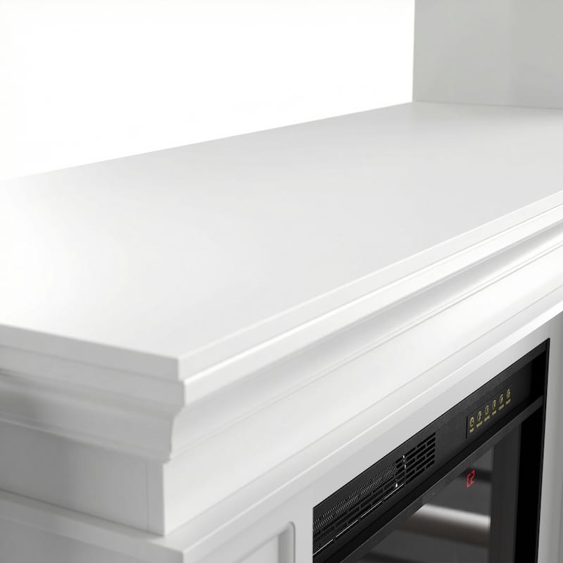 Electric Fireplace Mantel with Bookshelves, 115.5" Entertainment Center with Built-in Shelving