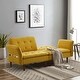 preview thumbnail 13 of 41, Modern Solid Wood Frame Tufted Sofa Bed with Adjustable Armrest
