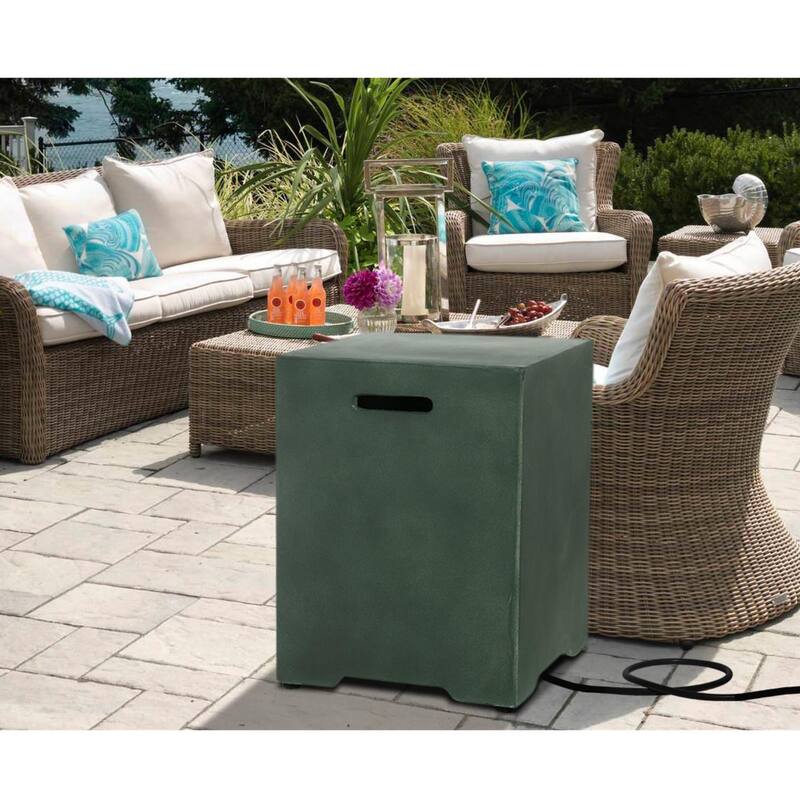 COSIEST Concrete Outdoor Propane Tank Cover Table