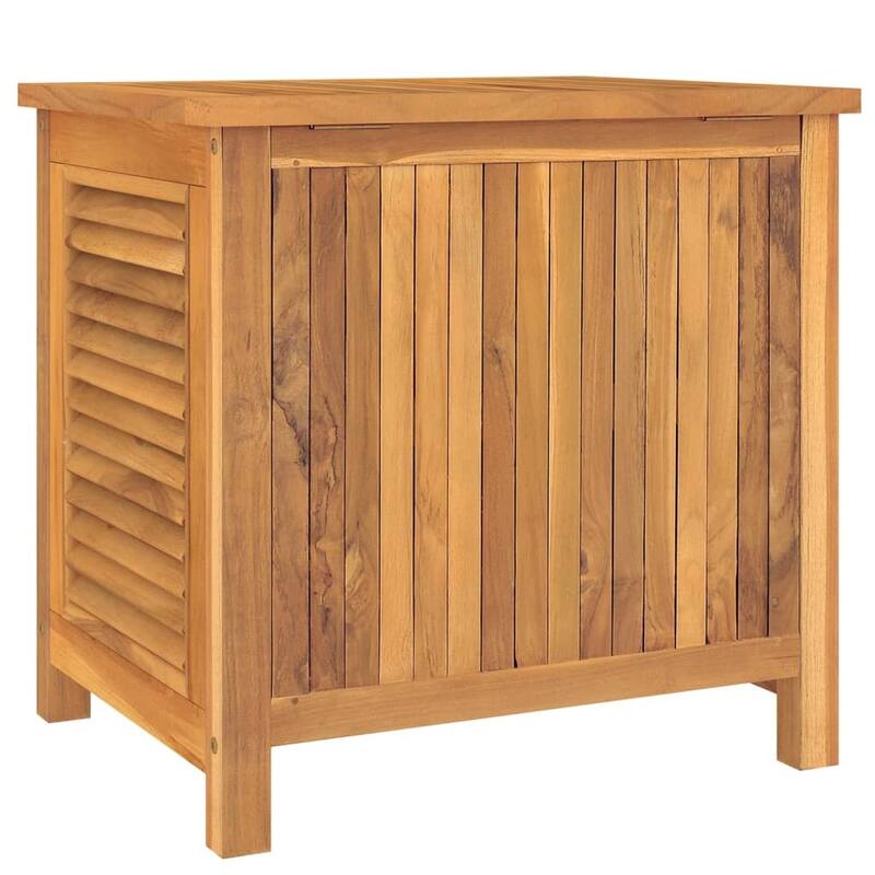 vidaXL Patio Storage Box Outdoor Cushion Storage with Bag Solid Wood Teak