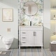 preview thumbnail 8 of 45, 24"/30"/36" Retro Bathroom Vanity W/ Drop in Sink Combo Cabinet Set White - 36"