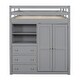preview thumbnail 4 of 10, Full Loft Bed with Wardrobe, Desk, & Drawers