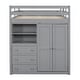 preview thumbnail 4 of 10, Wood Full Size Loft Bed with Wardrobe, Desk, Shelves & Drawers, Space-Saving Loft Bed for Kids, Teens, and Adults