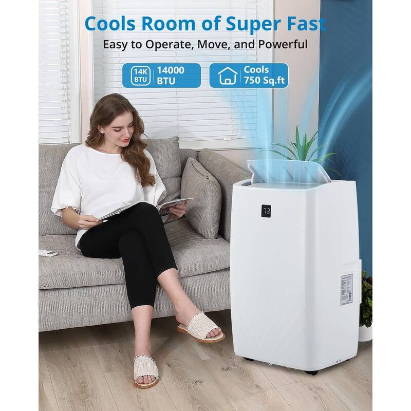 14000 BTU Portable Air Conditioner Unit, Cools 700 Sq.ft