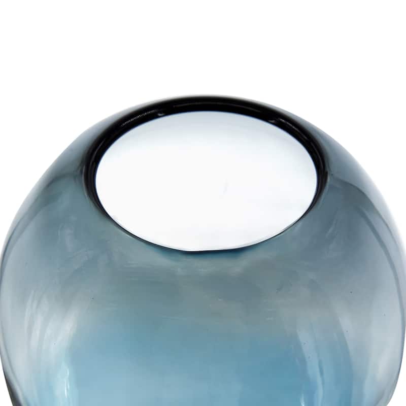Handmade Glass Vase - 15" - Blue and Gray