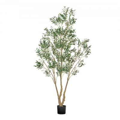 8ft Artificial Olive Tree with Lifelike Green Leaves and 94 Fruits for Indoor Home Decor - 48.82” x 35.43” x 96.06”