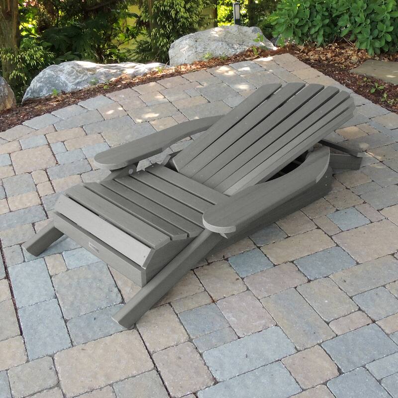 Eco-friendly Synthetic Wood Folding and Reclining Adirondack Chair