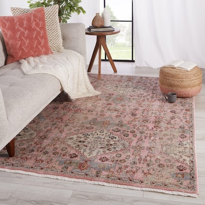Kerta Medallion Pink/ Beige Area Rug
