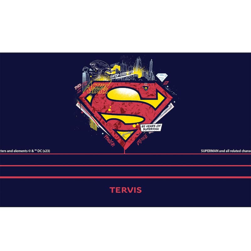 Tervis Traveler Warner Brothers Superman Strength Power N Justice Triple Walled Insulated Travel Tumbler, Stainless Steel