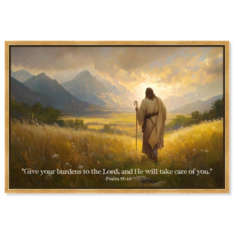 Give Your Burdens Canvas by Art Remedy - Gold - 15" x 10"