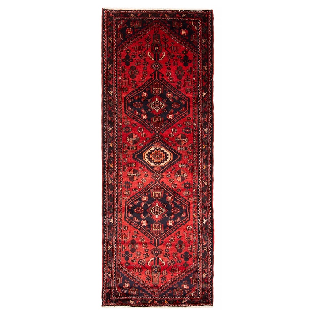 ECARPETGALLERY Hand-knotted Andelz Red Wool Rug - 3'7 x 10'2
