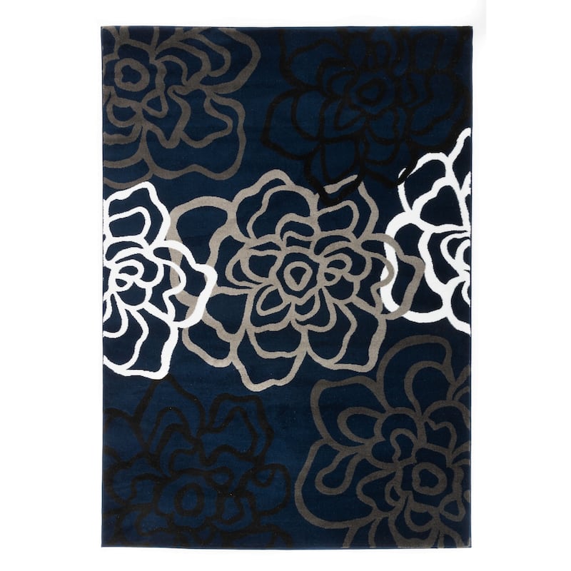 World Rug Gallery Contemporary Modern Floral Flowers Area Rug