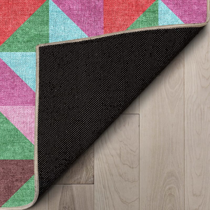 Well Woven Crayola Modern Tile Geometric Vibrant Multi Color Rug