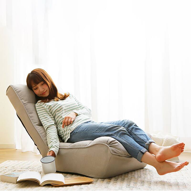 Gray 23.6" High Back Foldable Recliner Chair - Gray