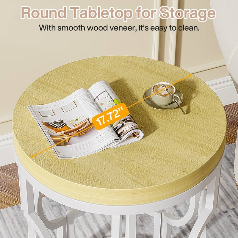Wood Round End Side Table for Living Room Bedroom