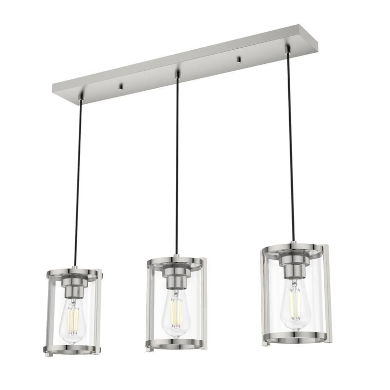 Hunter Astwood 3-Light Linear Cluster, Kitchen Island, Dining Room - Transitional, Contemporary, Modern Farmhouse