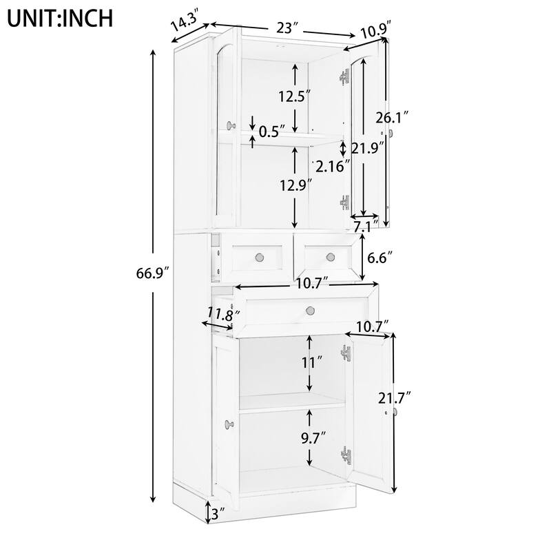 Bookshelf with Adjustable Shelves, Freestanding Display Storage Shelves Tall Bookshelf
