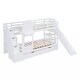 preview thumbnail 27 of 50, Twin-Over-Twin Castle Style Bunk Bed with 2 Drawers 3 Shelves and Slide