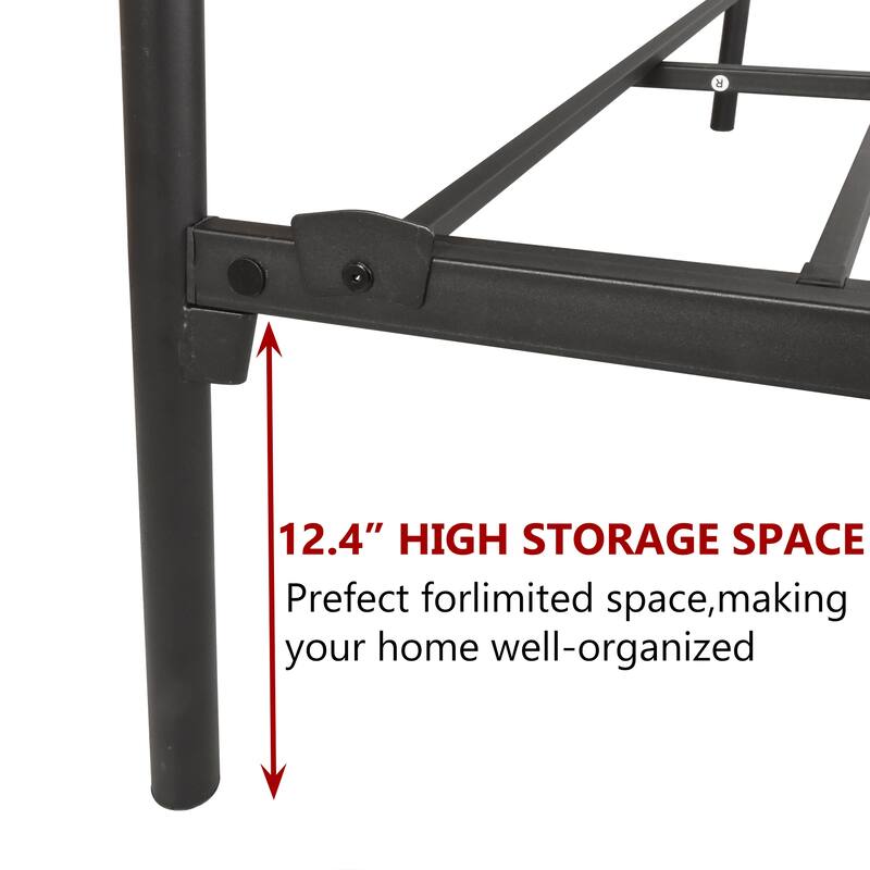 Metal Bed Frame Platform, Vintage Head/Footboard, Premium Steel Slat Support