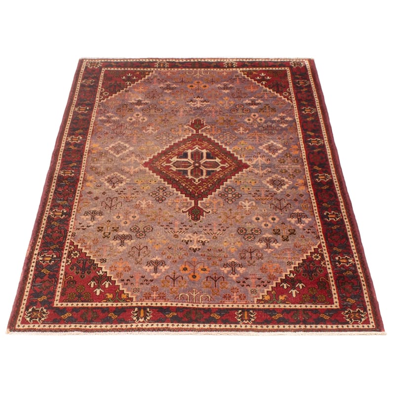 ECARPETGALLERY Hand-knotted Anadol Purple Wool Rug - 4'4 x 6'9