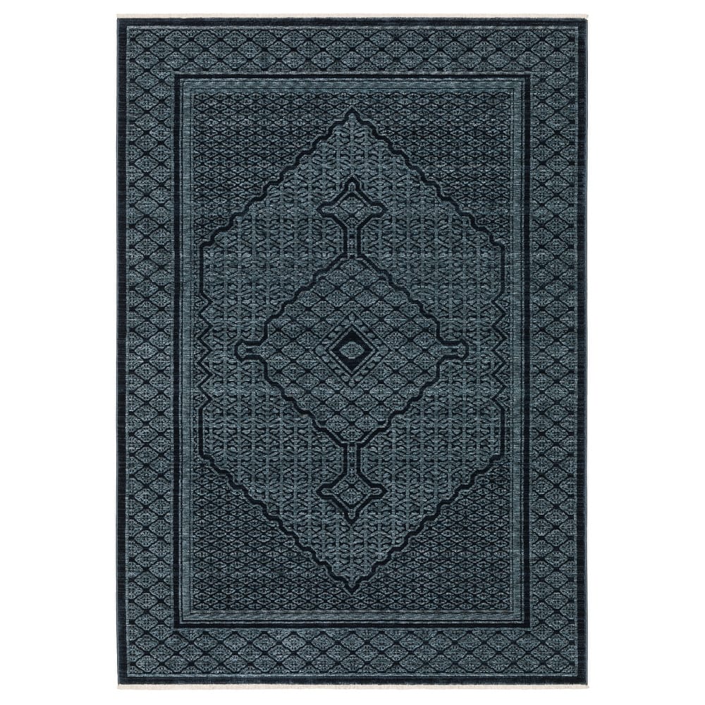 Style Haven Caiden Global Center Medallion Blue/Teal Area Rug