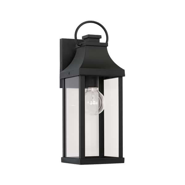 slide 2 of 11, Bradford Outdoor 1-light Small Wall Lantern w/ Clear Glass Black