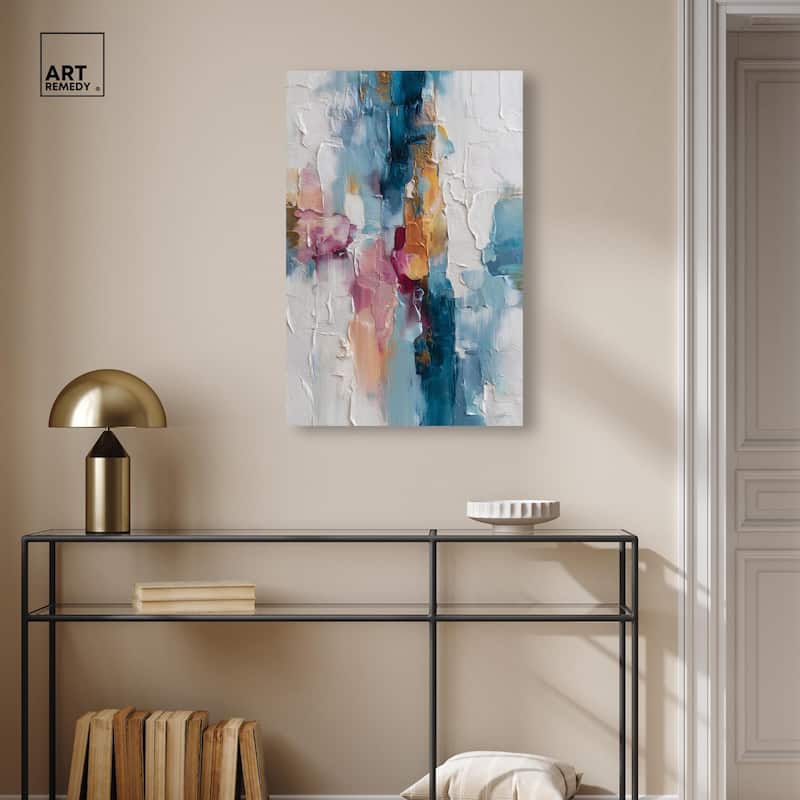Petal Pink and Ocean Blue II Canvas by Art Remedy, Gallery Wrapped