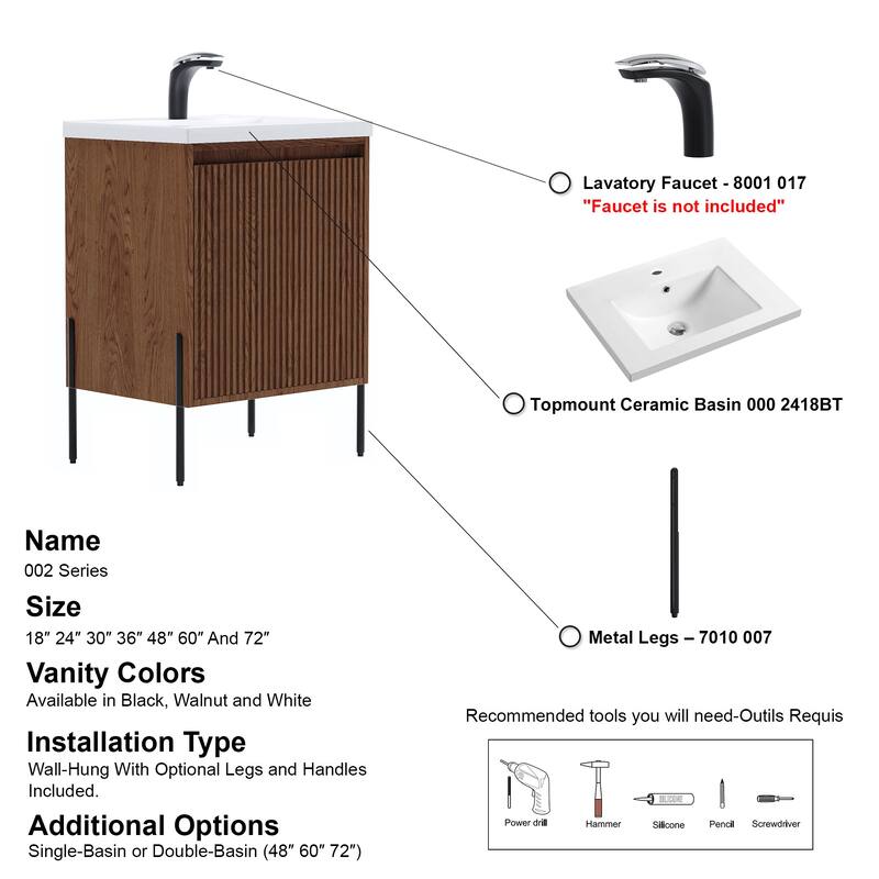 Ripple 24" Single Bathroom Vanity Set